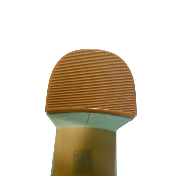 Stuart Weitzman Womens 8.5 Twist Block 75 Slide Suede Heels Eucalyptus Green - Picture 10 of 12